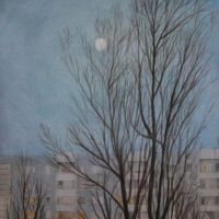 "Am Abend", Aquarell, Bleistift und Farbstift auf Papier, 30 x 21 cm, 2021