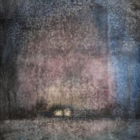 "Ein Licht in der Nacht", Kaltnadelradierung, Druck auf Büttenpapier, koloriert, 49 x 33 cm, 2023