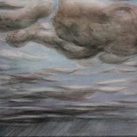 "Wolken", Bleistift und Aquarell auf Papier, 30 x 21 cm, 2021