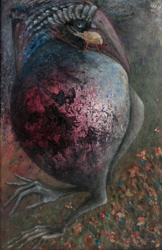 „Dodos letzter Gang“ Mischt./Lw., 160 cm x 100 cm, 2018/19